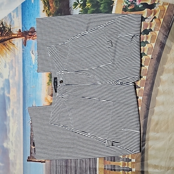 Lioness High Waisted Raw‎ Hem Pinstripe Wide Leg Jeans Size Small - Picture 4 of 11